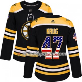 Boston Bruins Dresy Torey Krug 47 2017-2018 USA Flag Fashion Černá Adidas Authentic - Dámské